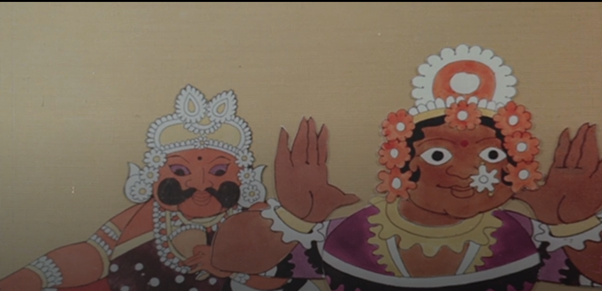 Old indian animation woman beauty